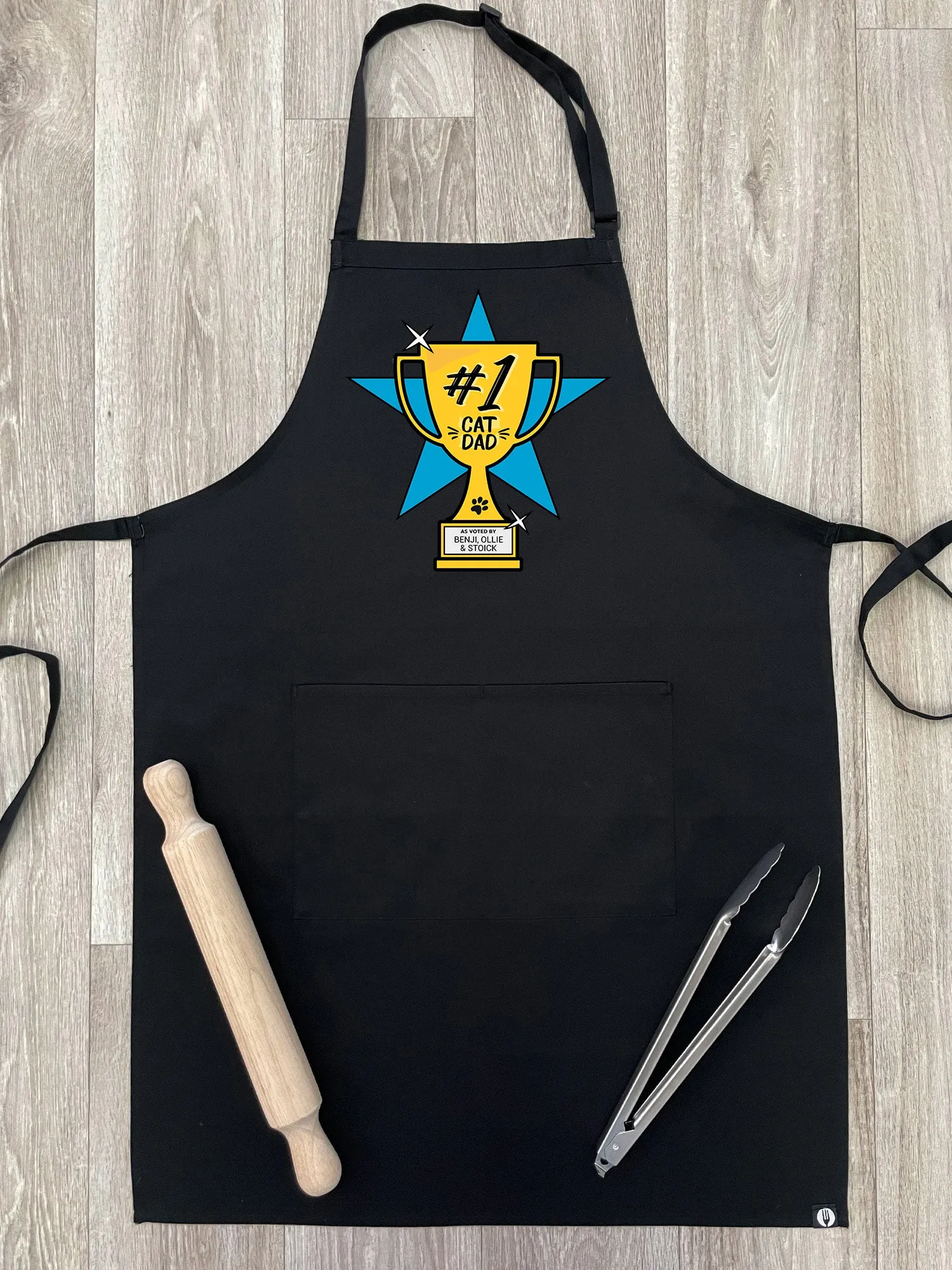 #1 Cat Dad As Voted By... Bib Apron