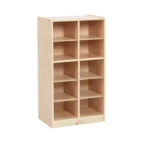 10 Cubby Mobile Tray Storage Cabinet, 5x2, Classroom Furniture