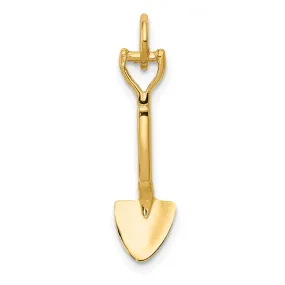 14k Yellow Gold 3-Dimensional Shovel Pendant