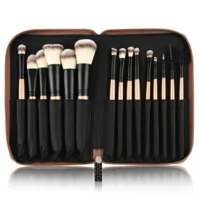 15 Pcs Golden Brush Set