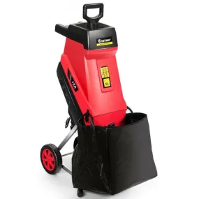 15Amp Electric Wood Chipper Garden Shredder with Wheel