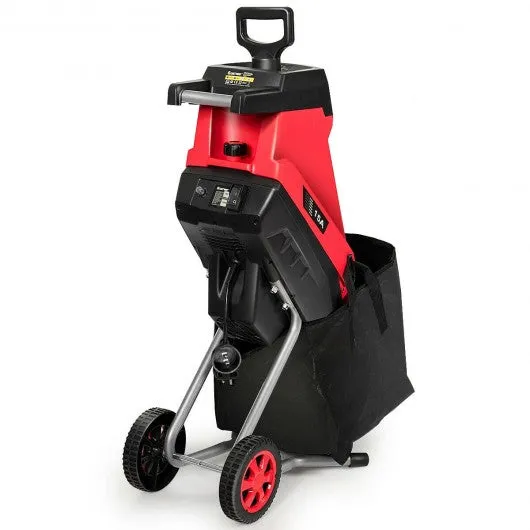 15Amp Electric Wood Chipper Garden Shredder with Wheel