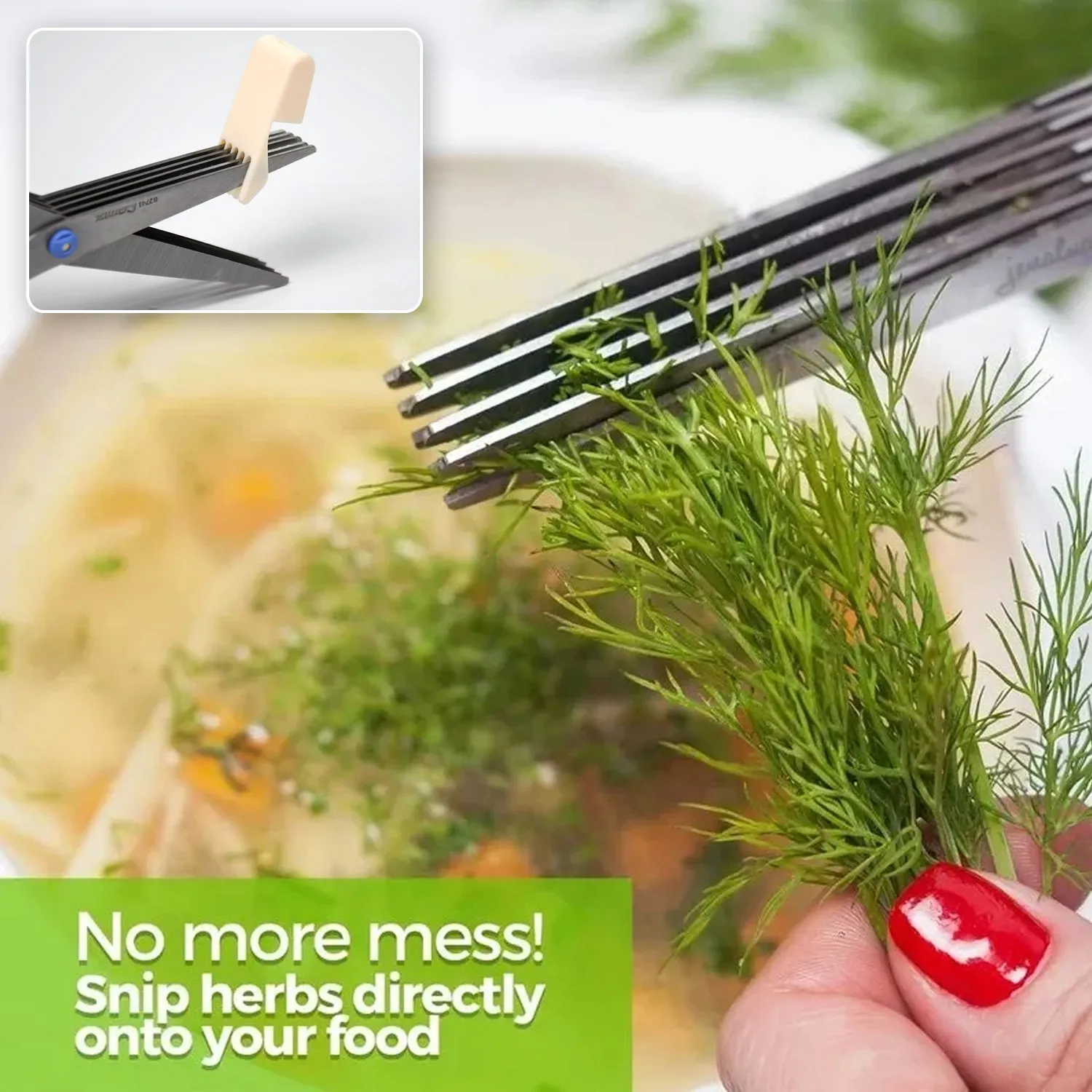 1651 MULTIFUNCTION VEGETABLE STAINLESS STEEL HERBS SCISSOR WITH 5 BLADES