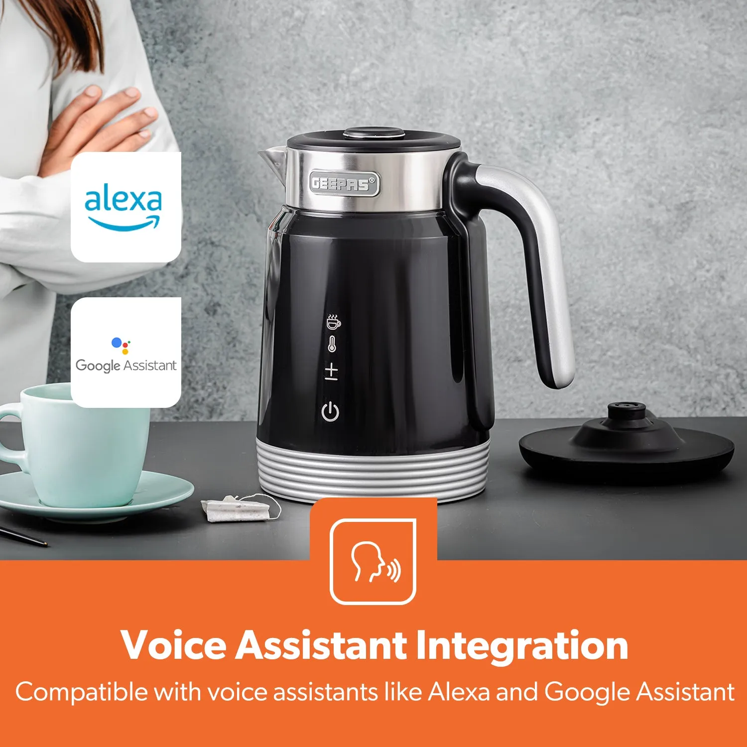 1.7L Smart Stainless-Steel Digital Kettle Alexa Google Voice 2200W