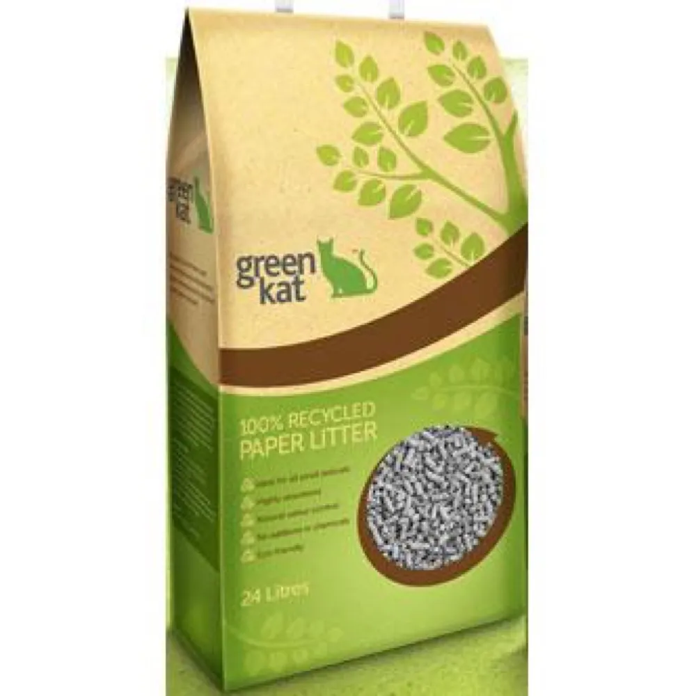 20% OFF: Green Kat Recycled Paper Cat Litter 24L