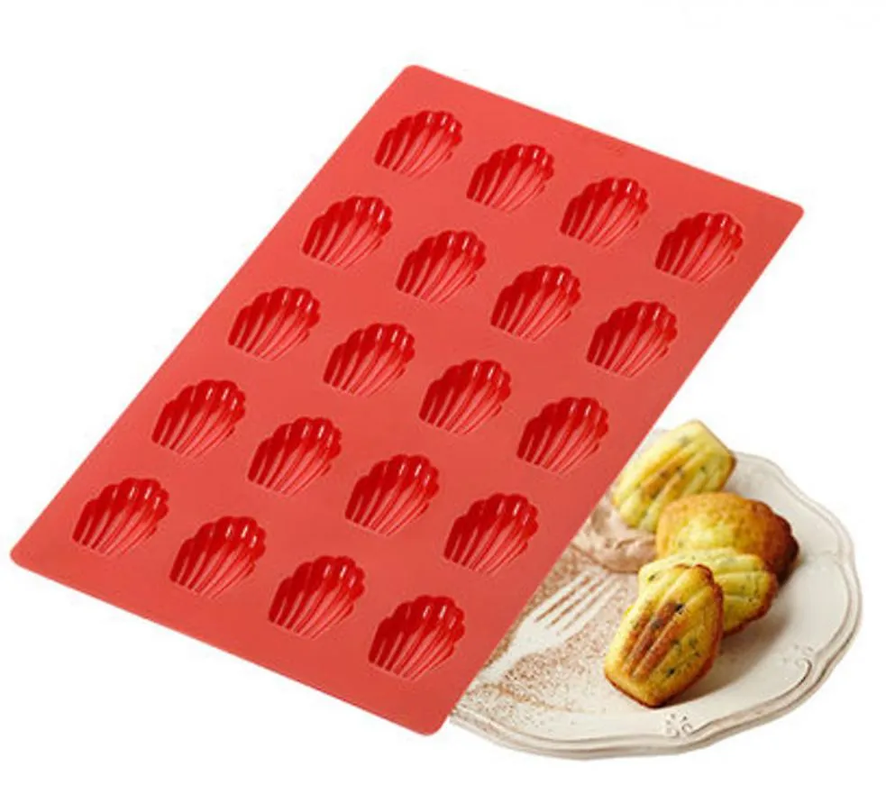 2pcs 30*20*1.2cm 20 silicone shell-shaped cake molds, household DIY cake baking tray AZ14853