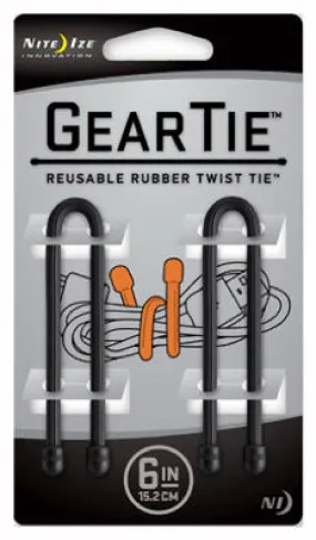 2PK 6" BLK Gear Tie