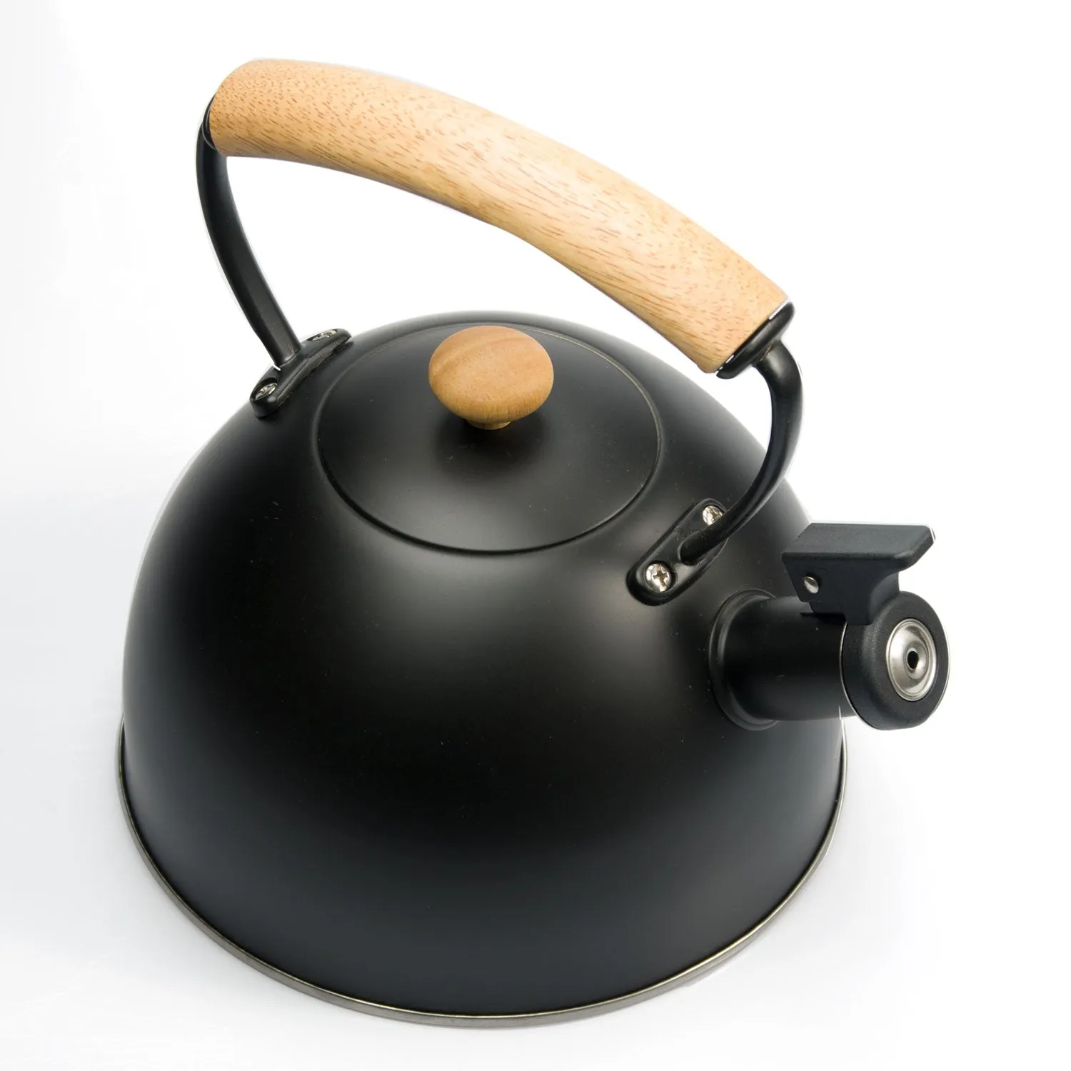 3 Liter Tea Whistling Kettle Stainless Steel Modern Whistling Tea Pot for Stovetop Black