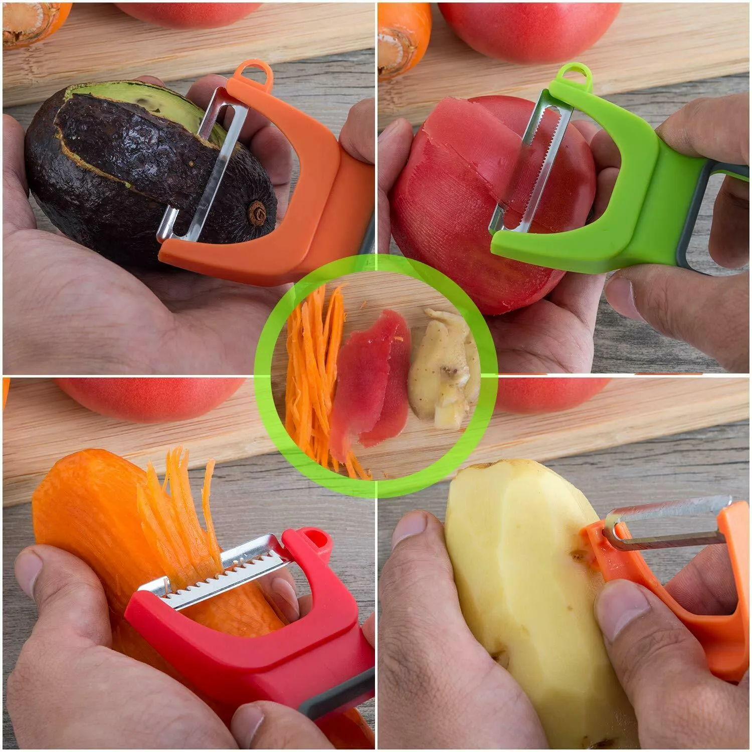 3 Pcs Multifunctional Magic Trio- Peelers, Slicer, Shredder For Vegetables And Fruits