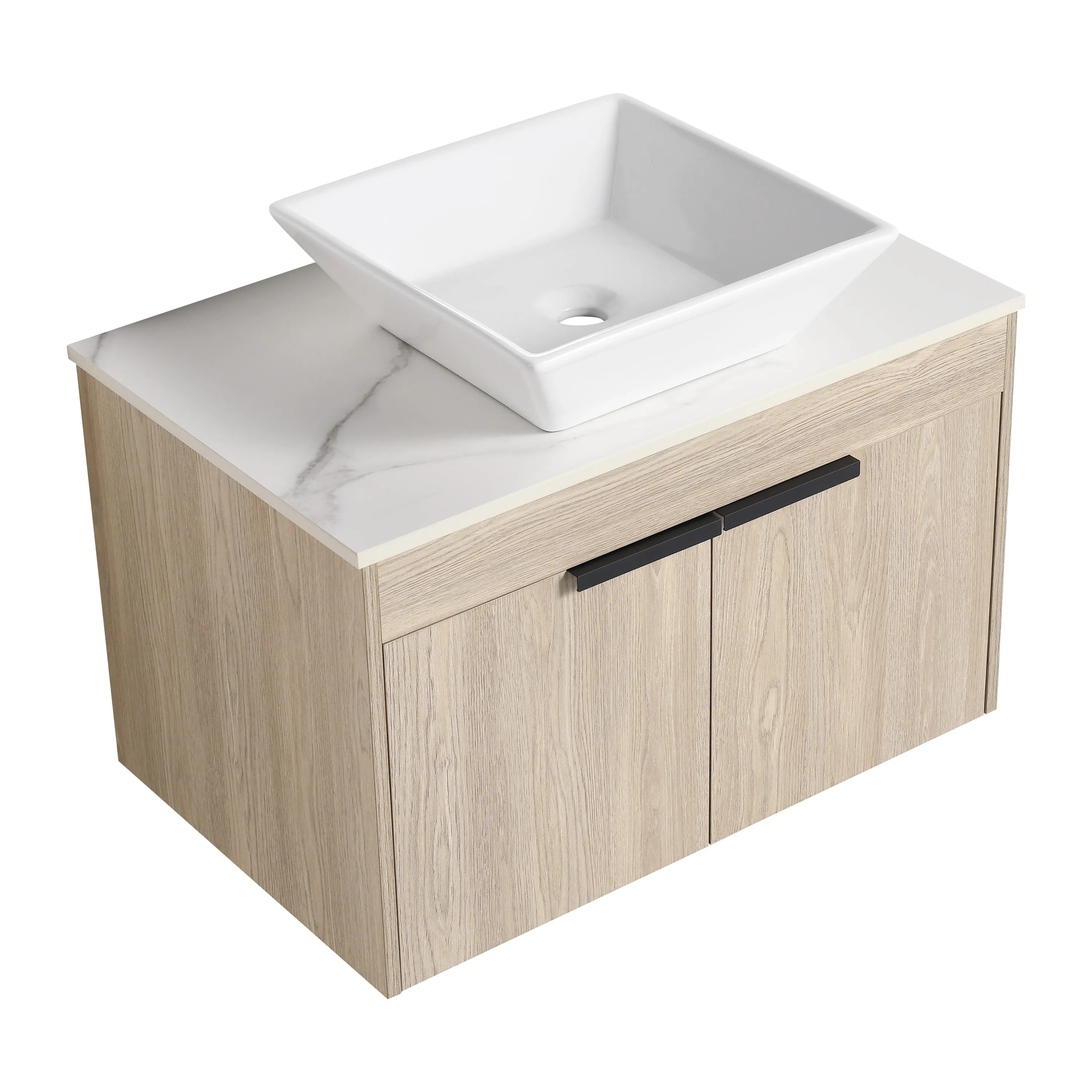 30 " Modern Design Float Bathroom Vanity With Ceramic Basin Set