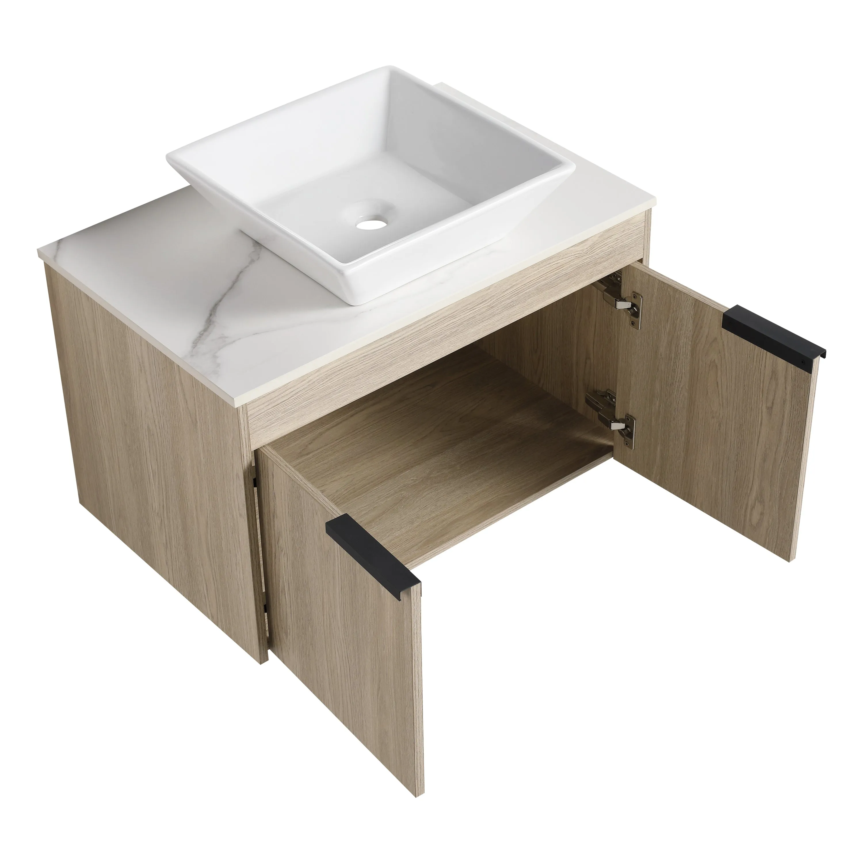 30 " Modern Design Float Bathroom Vanity With Ceramic Basin Set