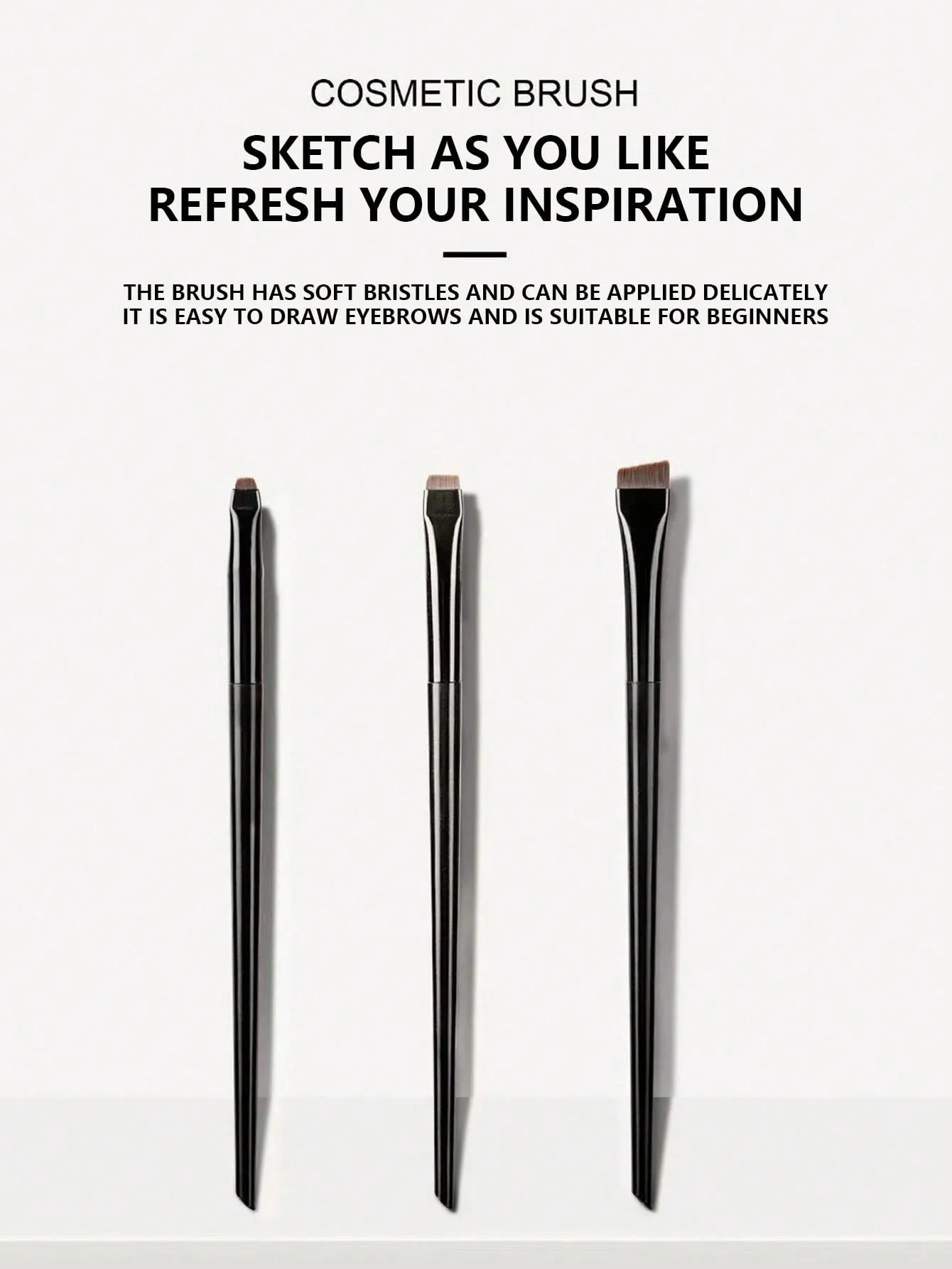 3pcs Ultra-Thin Eyeliner Brush Set: Sharp Liner Brush, Smudge Brush And Detail Brush For Eye Makeup