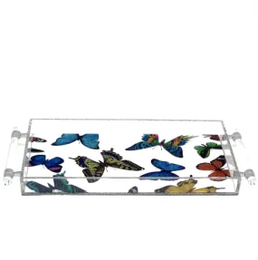 Acrylic Multi Butterflies Tray with Handle