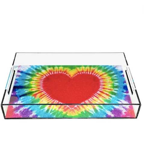 Acrylic Rainbow Heart Tray