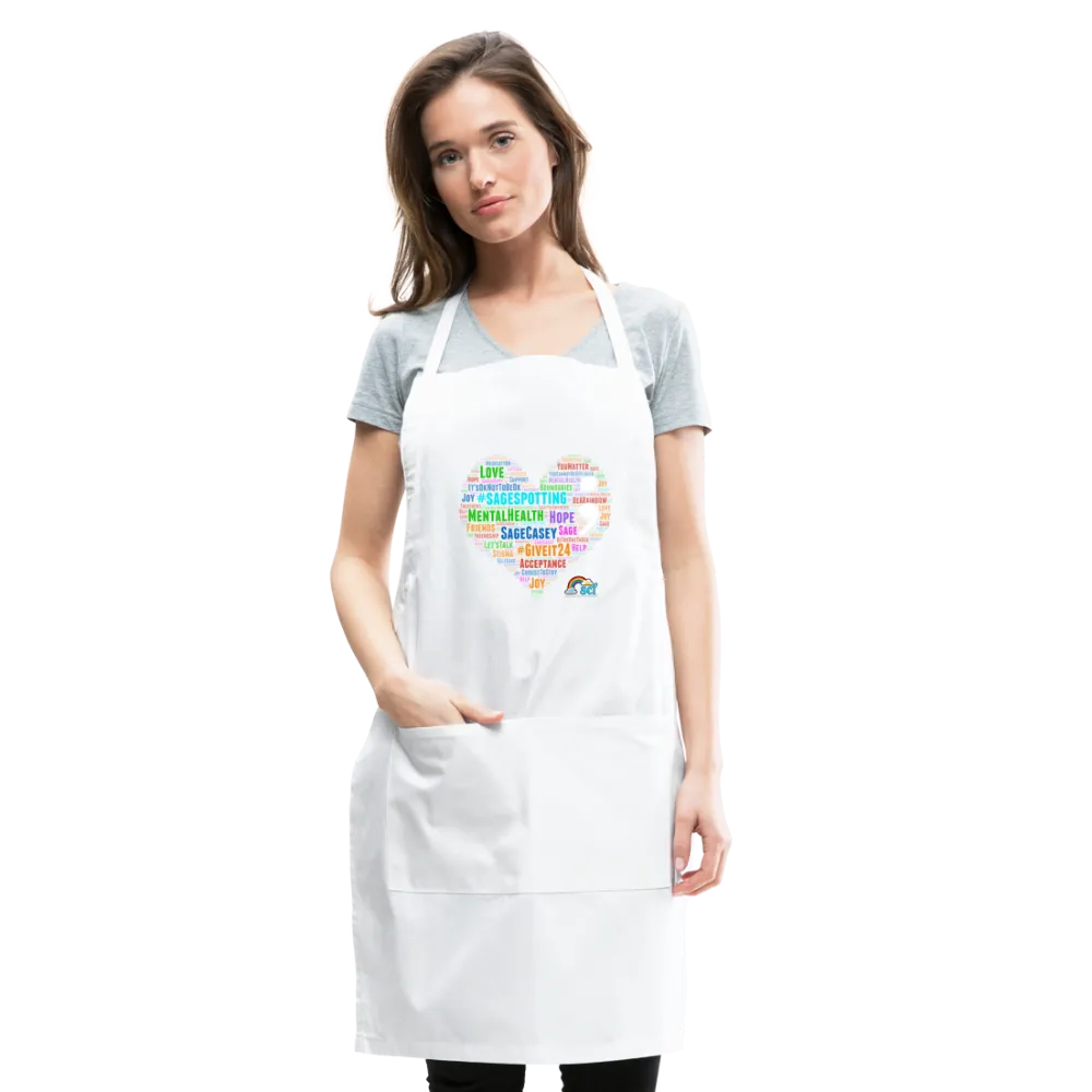 Adjustable Apron - WordCloud Semicolon Heart