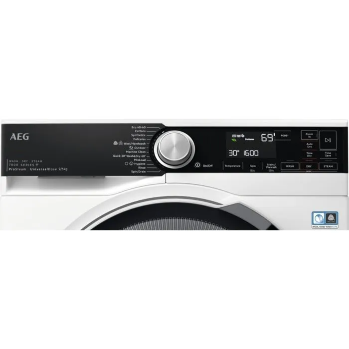 AEG LWR7596O5U Washer Dryer, 9kg, 1600 Spin, White