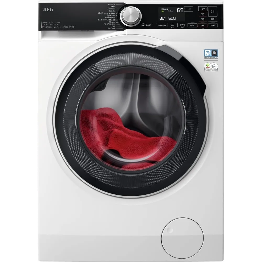 AEG LWR7596O5U Washer Dryer, 9kg, 1600 Spin, White