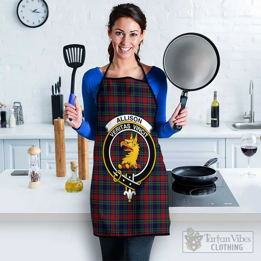 Allison Red Tartan Apron with Family Crest