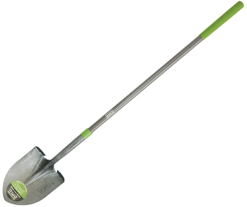 Ames 25332100 Shovel with Crimp Collar, 8-3/4 in W Blade, Steel Blade, Fiberglass Handle, Long Handle, 48 in L Handle :EA: QUANTITY: 1