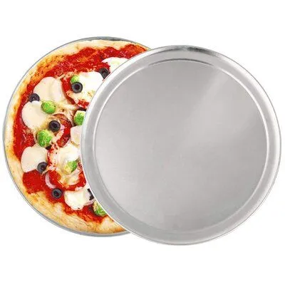 Anygleam 8 Inches Pizza Tray Aluminum Round Rimmed Non stick Metallic Dish Cake Baking Pan for Kitchen