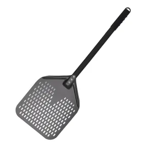 Anygleam Pizza Shovel 28cm X 84cm Dark Grey for Perforated Peel with Metal Handle Oven Turning Baking Accessory