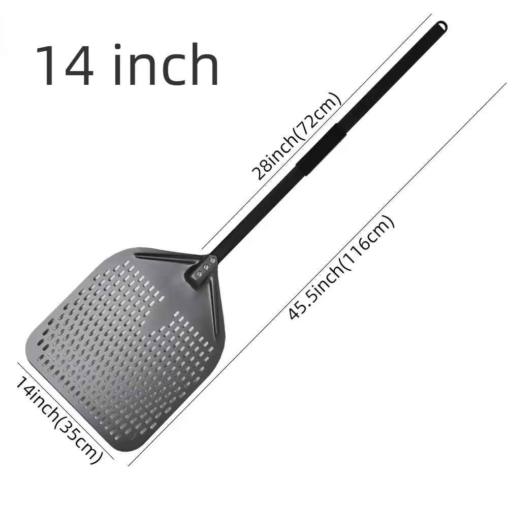 Anygleam Pizza Shovel 35 cm x 116cm Dark Grey for Perforated Peel with Metal Handle Oven Turning Baking Accessory