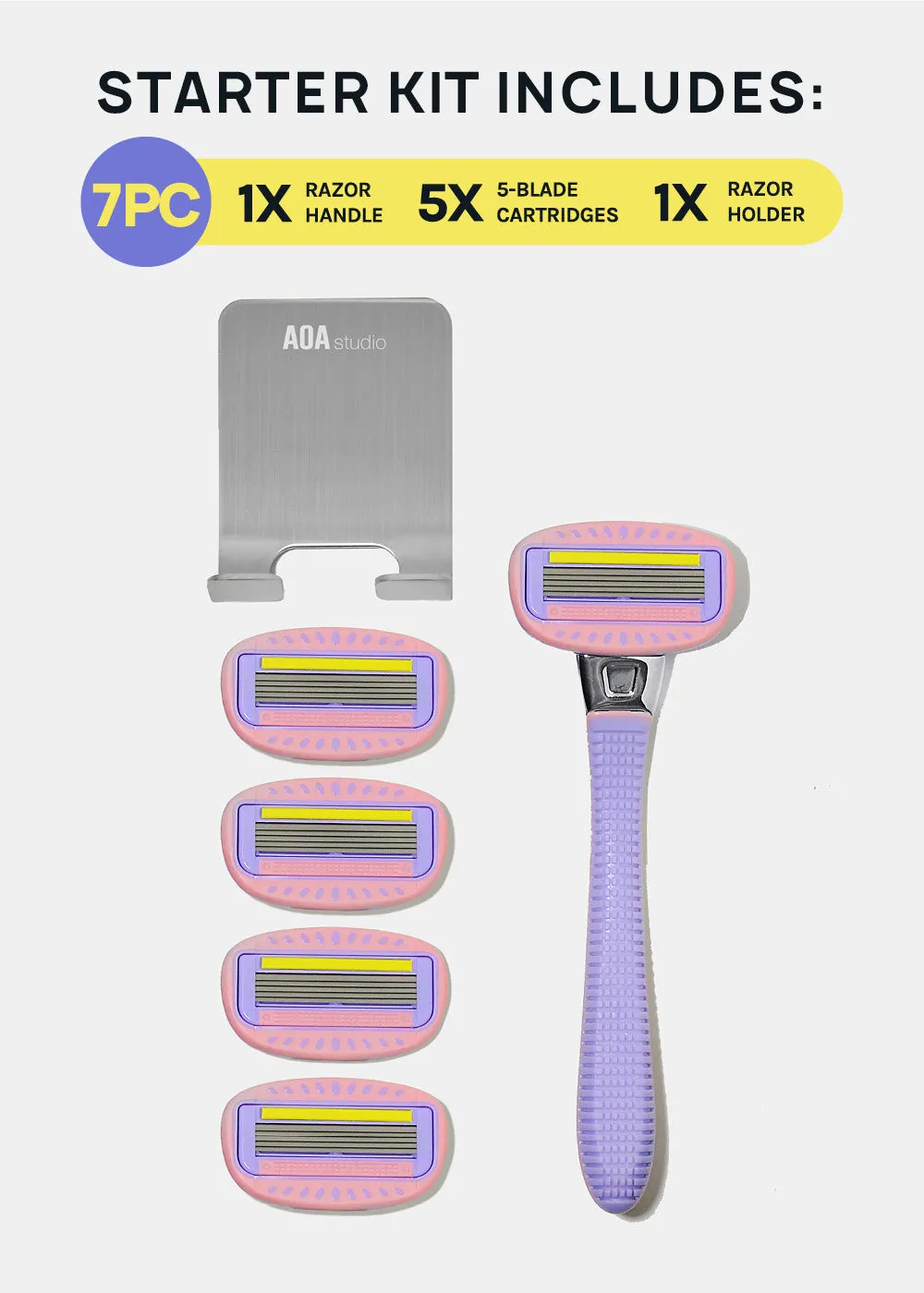 AOA Women's 5-Blade Razor Starter Kit