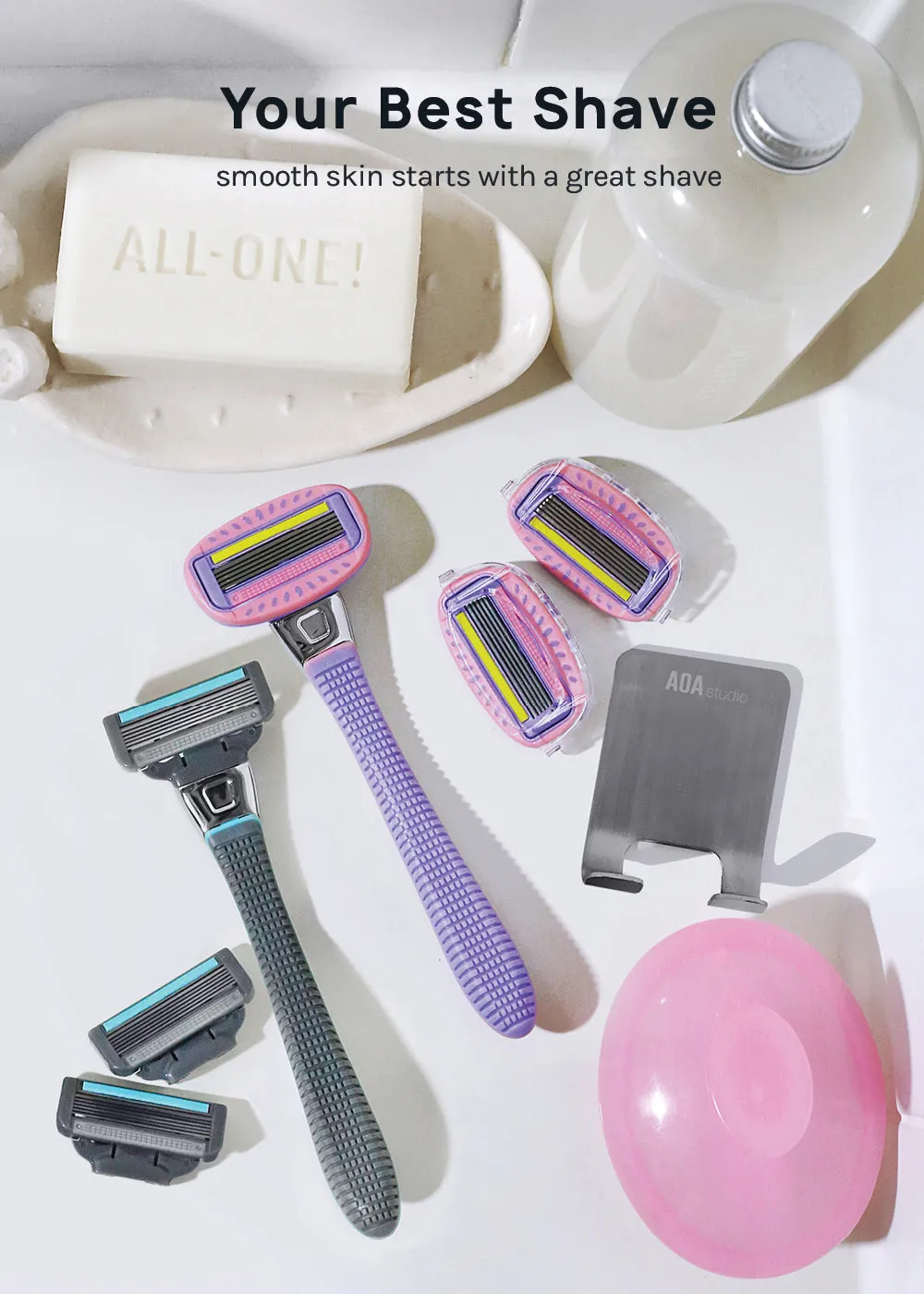 AOA Women's 5-Blade Razor Starter Kit