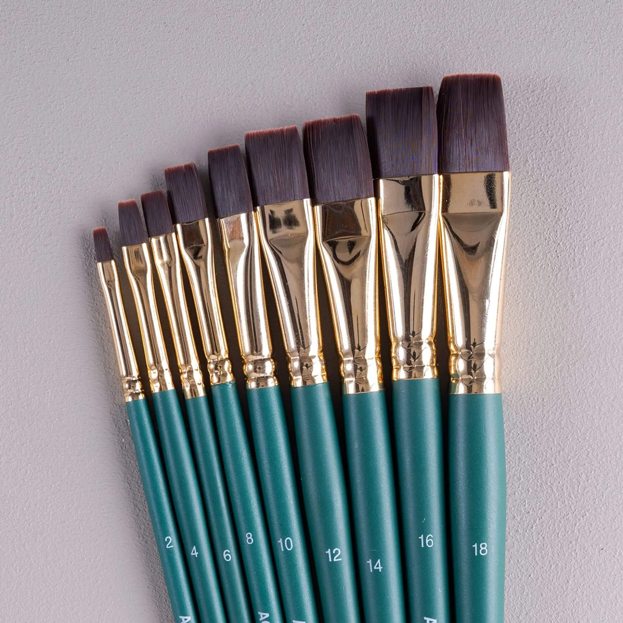 ARTdiscount Short Handled Artists' Brushes - Flat