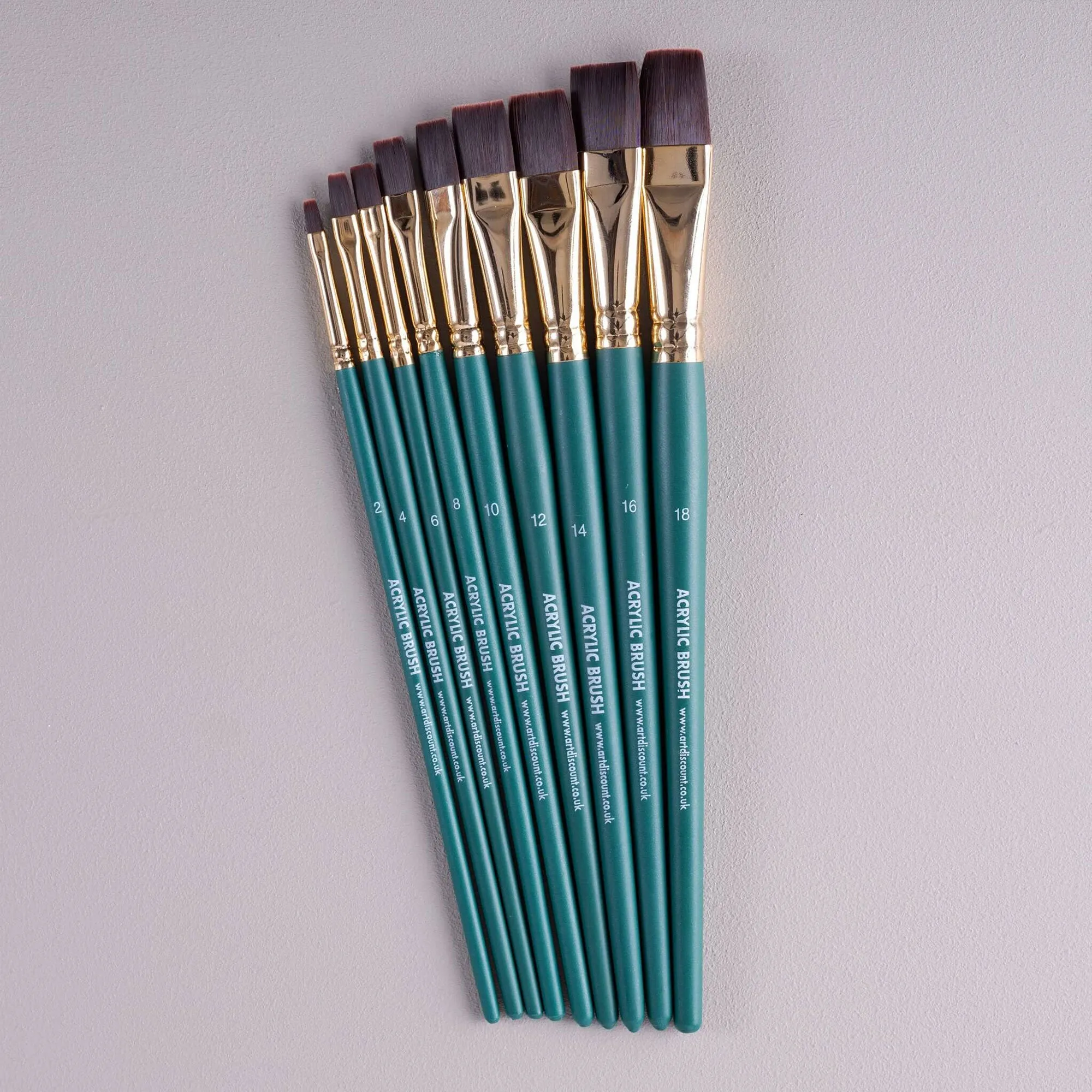 ARTdiscount Short Handled Artists' Brushes - Flat