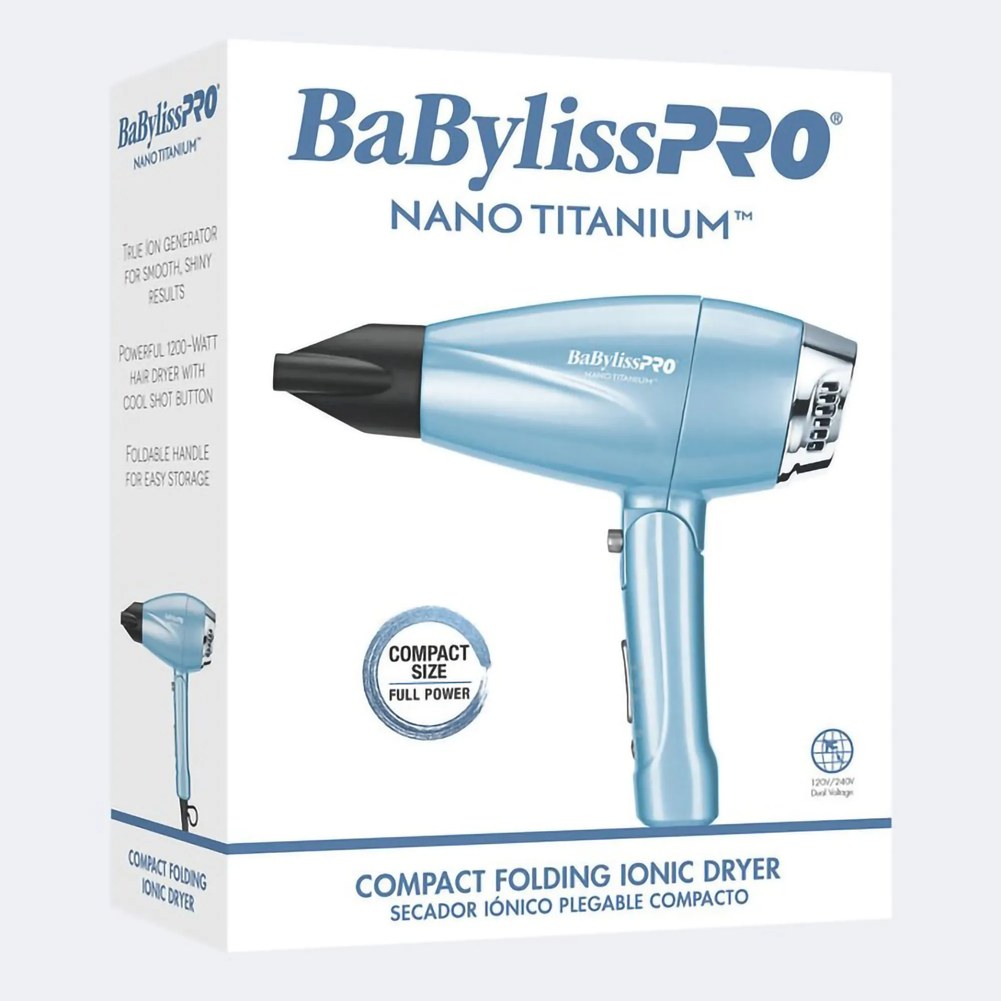 Babyliss Nano Titanium Compact Folding Ionic Dryer BNT910