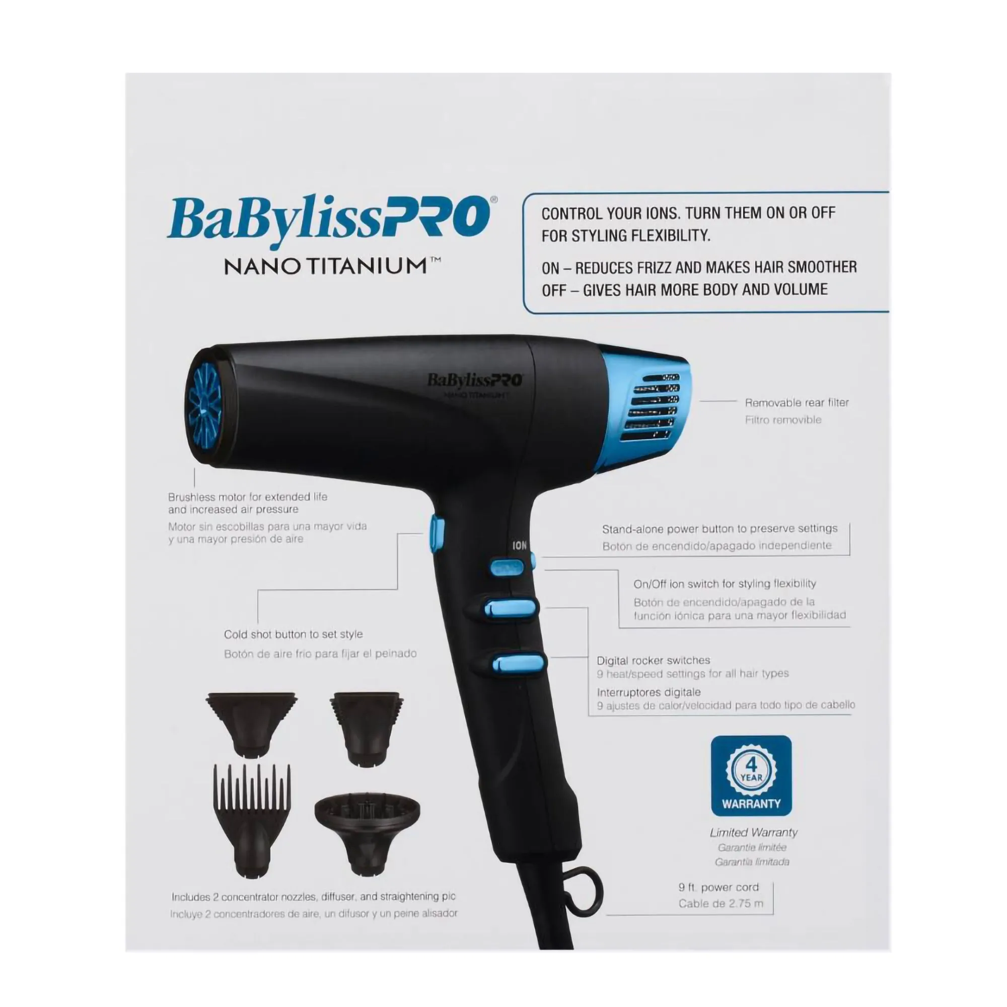 Babylisspro Limited Edition Nano Titanium Dual Ionic Dryer - Item No. BNTMB9100