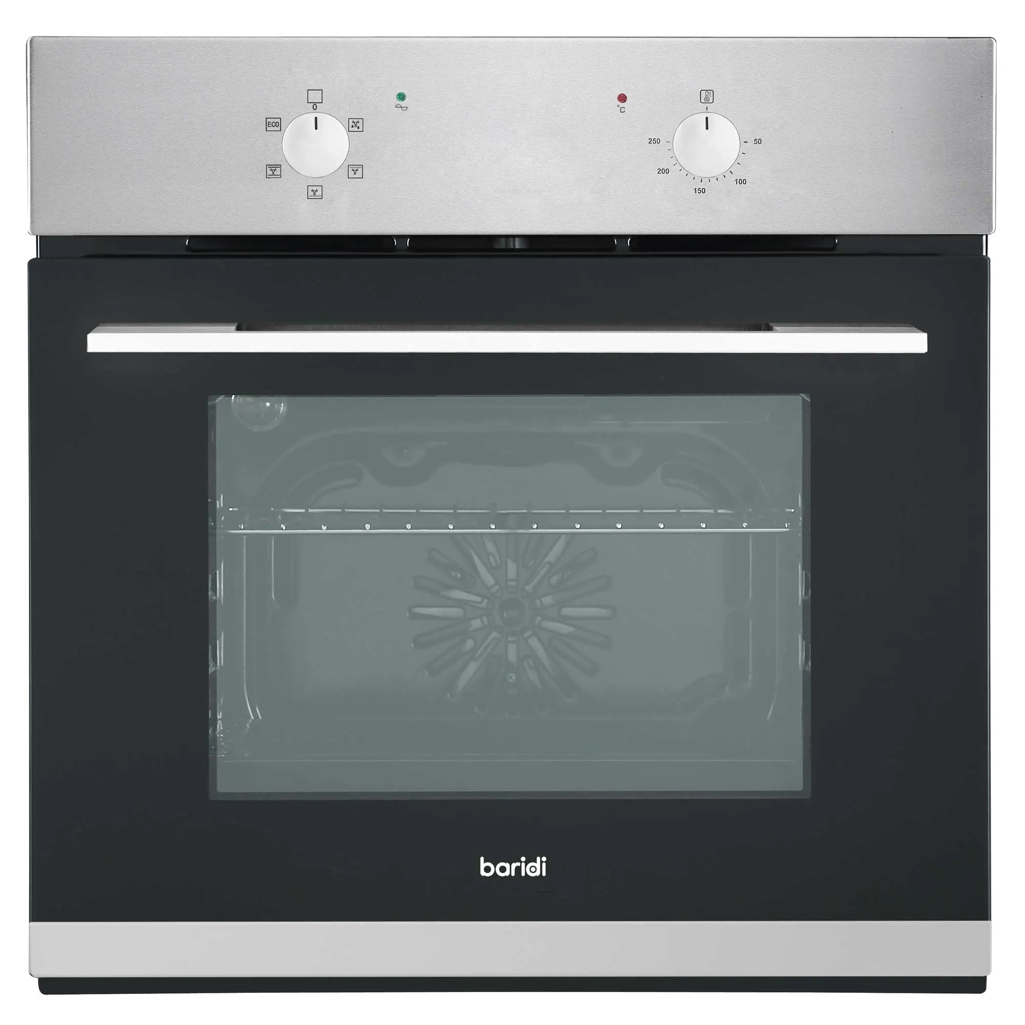 Baridi 60cm Built-In Five Function Fan Assisted Oven, 55L Capacity, Stainless Steel - DH125