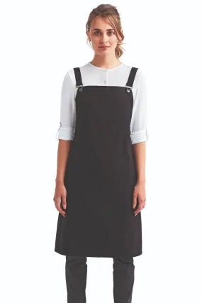 Black Cross Back 'Barista' Bib Adjustable Apron (1 Pocket w/ Pen Slot)