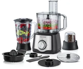 Black Decker 600W 29 Functions  6 In 1 Food Processor With Chopper, Shredder, Blender, Grinder, Citrus Juicer & Dough Maker, FX650