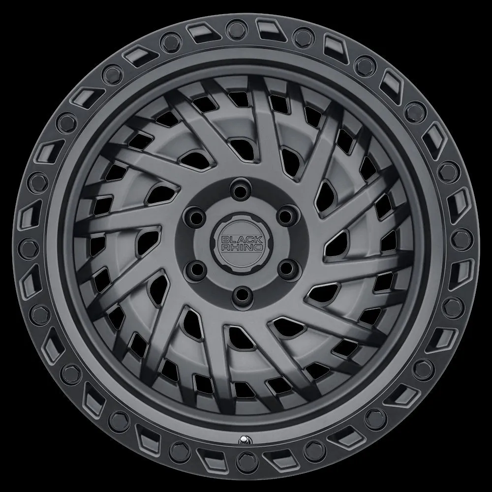 Black Rhino Shredder 17X9 5X127 -18 mm Matte Gunmetal W/ Black Ring