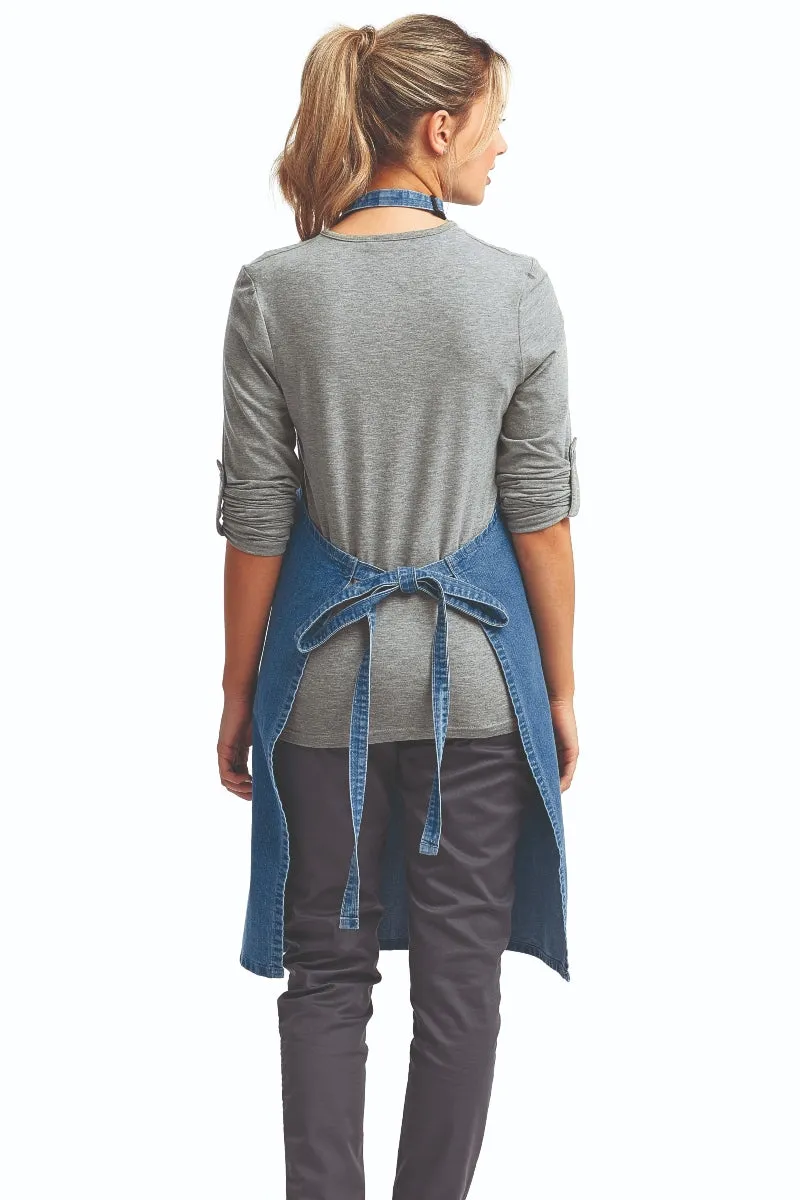 Blue Denim Sustainable Bib Apron (No Pockets)