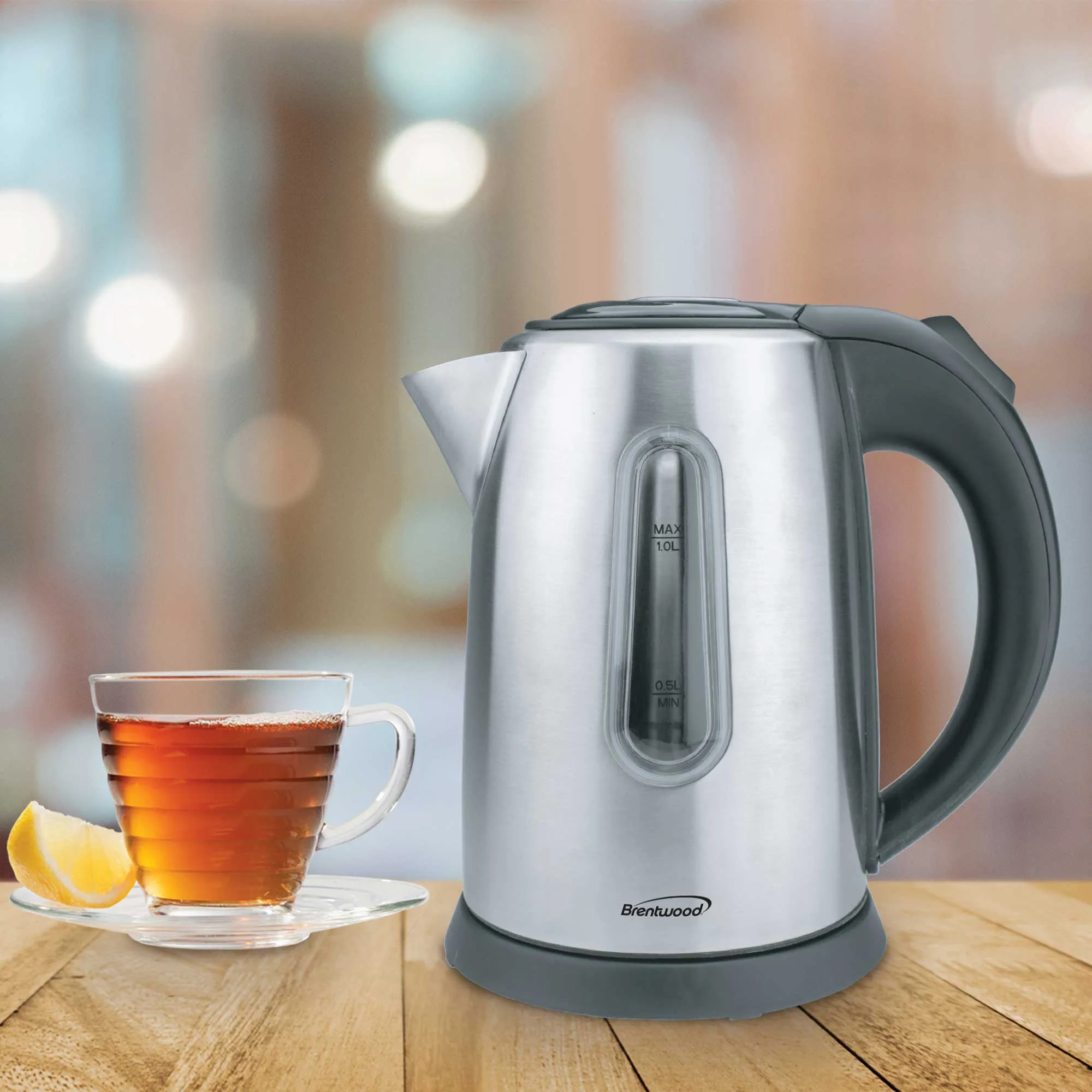 Brentwood KT-1710S 1-Liter Stainless Steel Cordless Electric Kettle