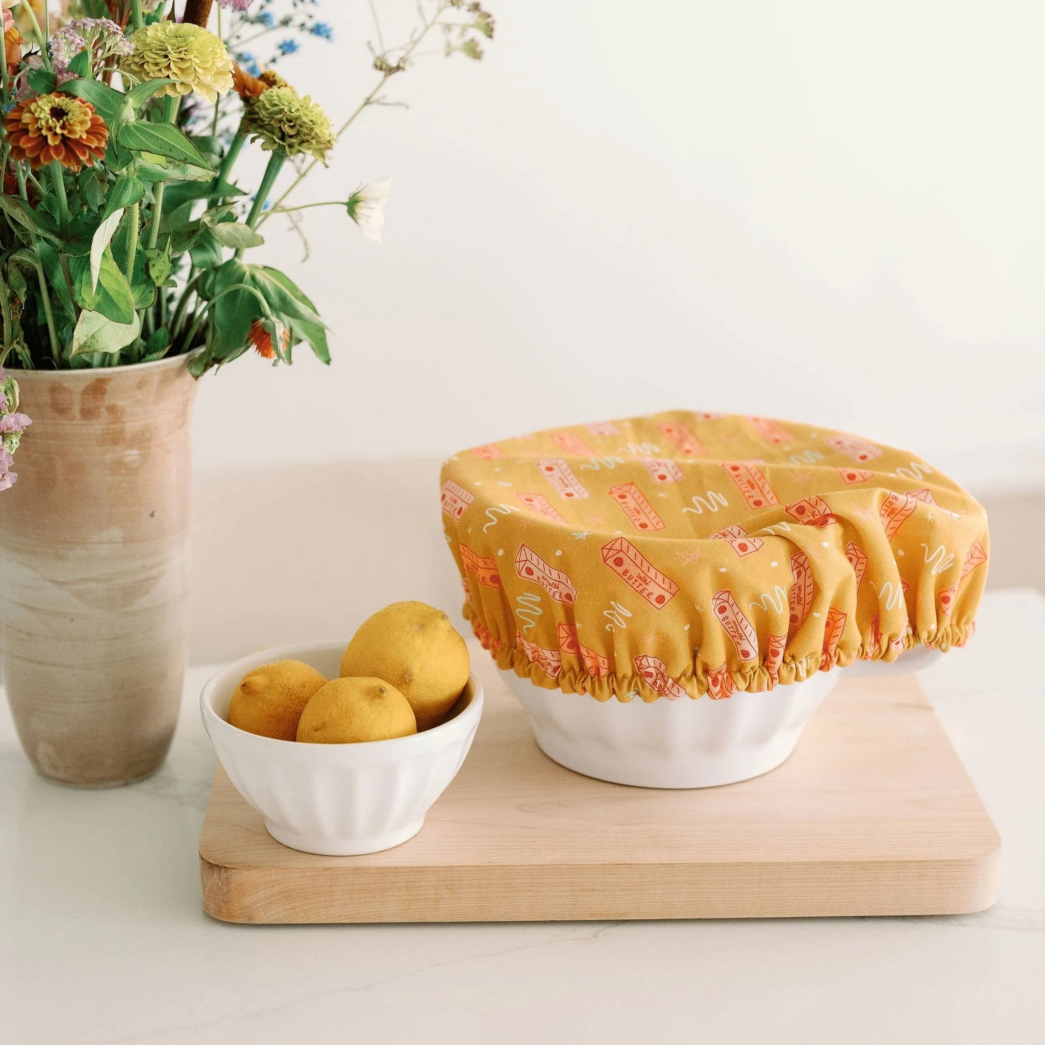 BUTTER FABRIC BOWL COVER