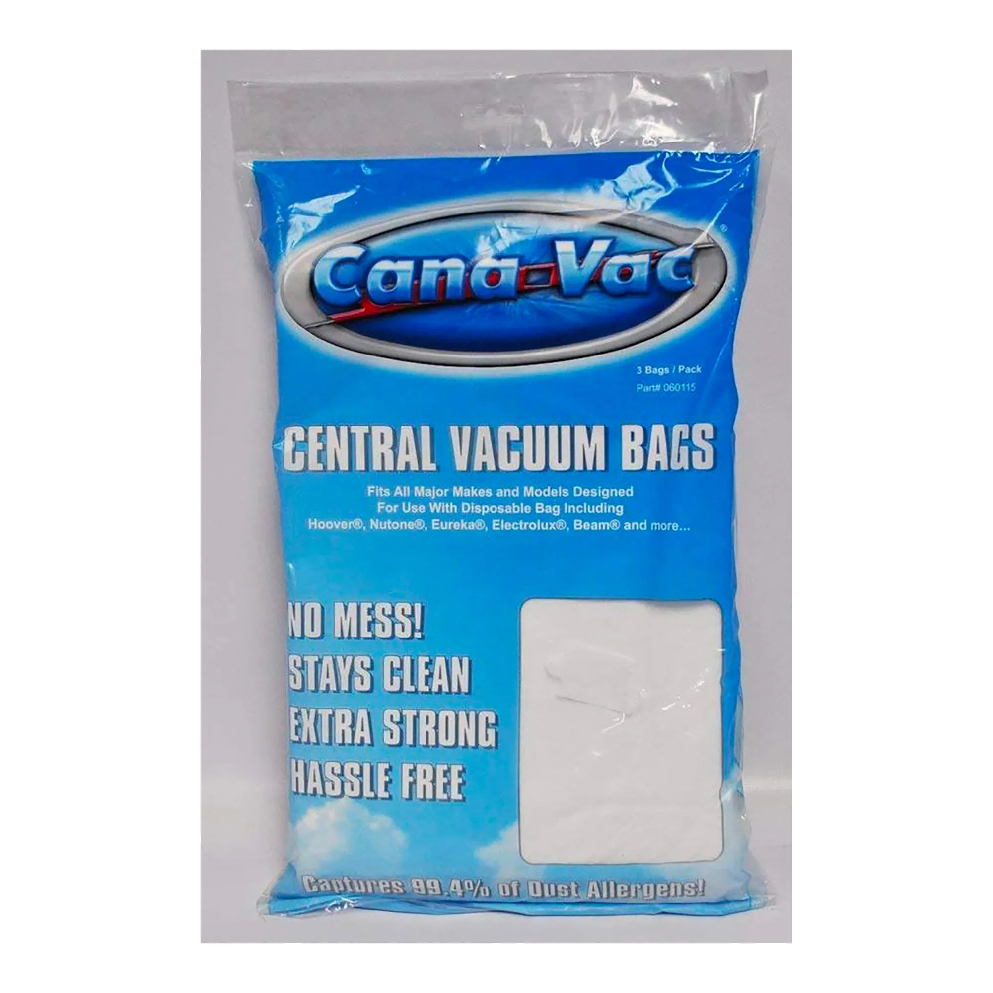 Cana-Vac Allerex Central Vacuum Bags 3 Count 060115 by Cana-Vac (2 Pack)