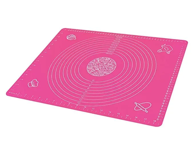 Carrot - Silicone Baking Mat Silicone Chapati Atta Kneading Mat Non-Stick Fondant Rolling Mat Stretchable for Kitchen Roti Chapati (Baking Mat 50 * 40 cm) (Pink, 1)