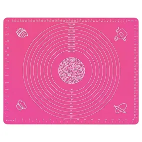 Carrot - Silicone Baking Mat Silicone Chapati Atta Kneading Mat Non-Stick Fondant Rolling Mat Stretchable for Kitchen Roti Chapati (Baking Mat 50 * 40 cm) (Pink, 1)