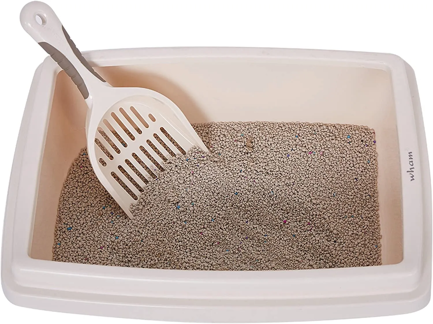 Cat Litter Pan Set: Plastic Box, Food Bowl, Scoop Shovel