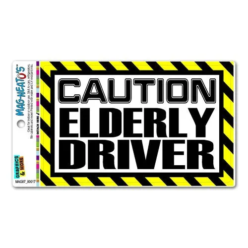 Caution Elderly Driver Automotive Car Refrigerator Locker Vinyl Magnet