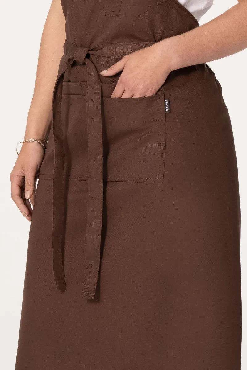 Ceylany Brown Bib Apron (5 Pockets)