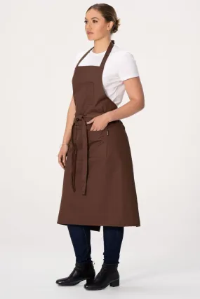 Ceylany Brown Bib Apron (5 Pockets)