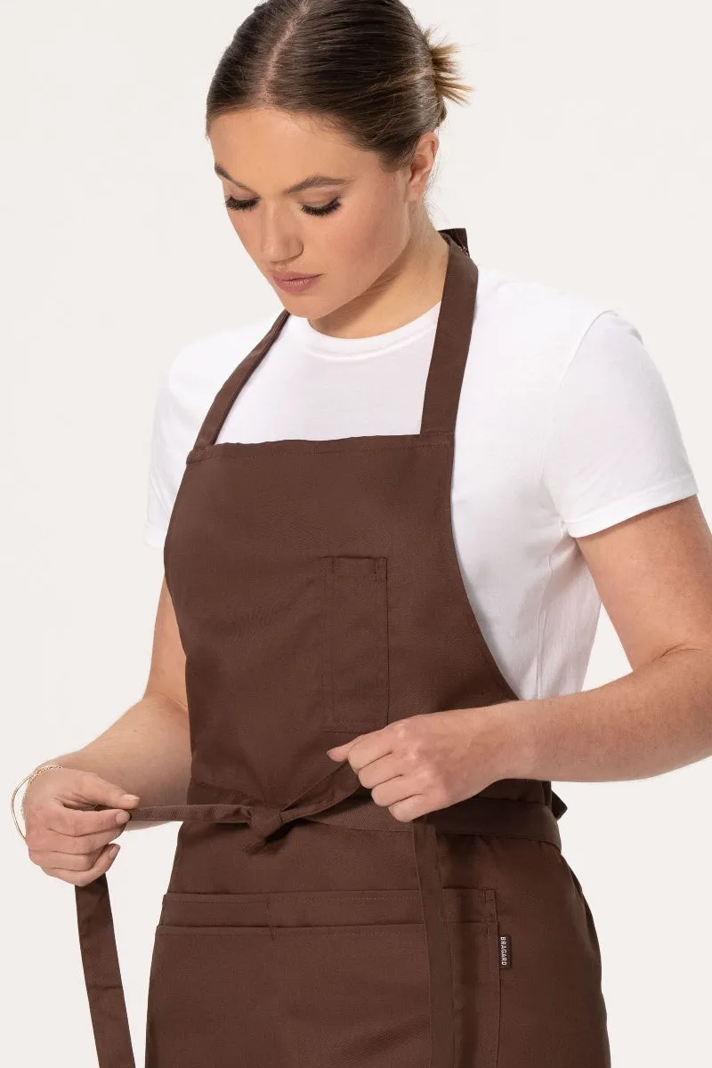 Ceylany Brown Bib Apron (5 Pockets)