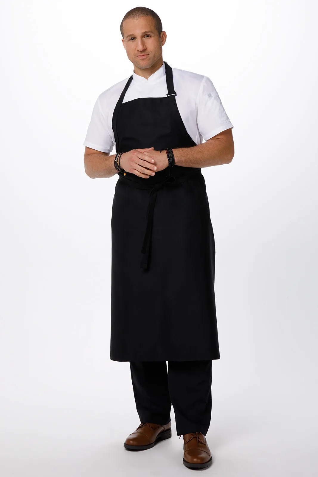 Chef Works Large Bib Apron- Black