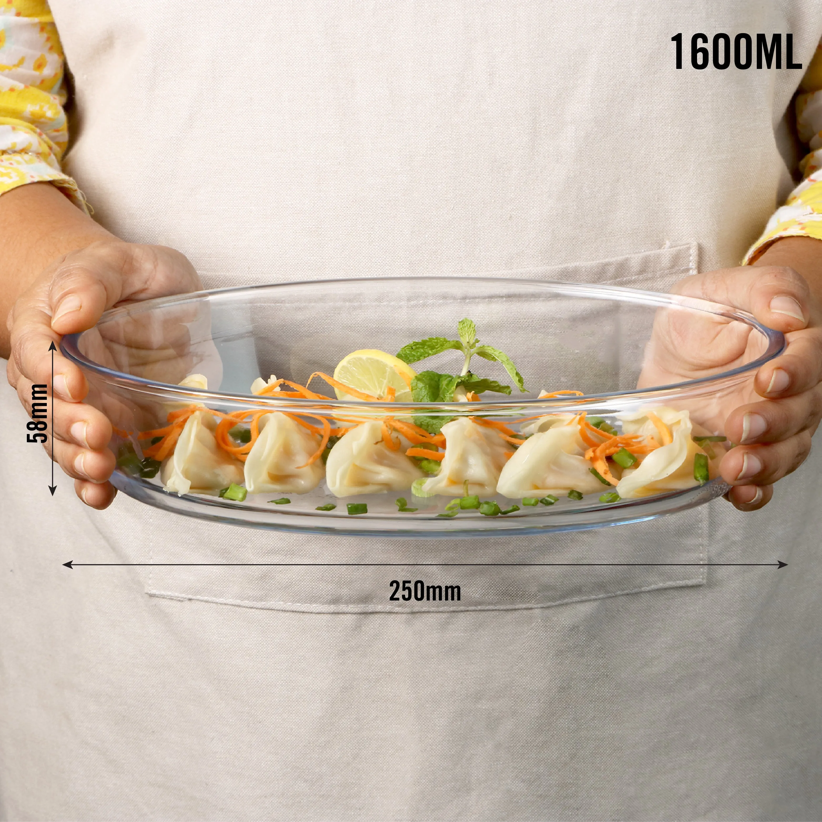 Cosmo Oval Glass Baking Dish, 1600ml