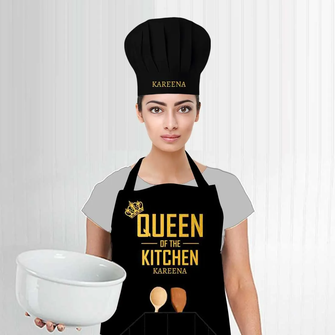 Custom Cooking Apron for Women With Name - Queen